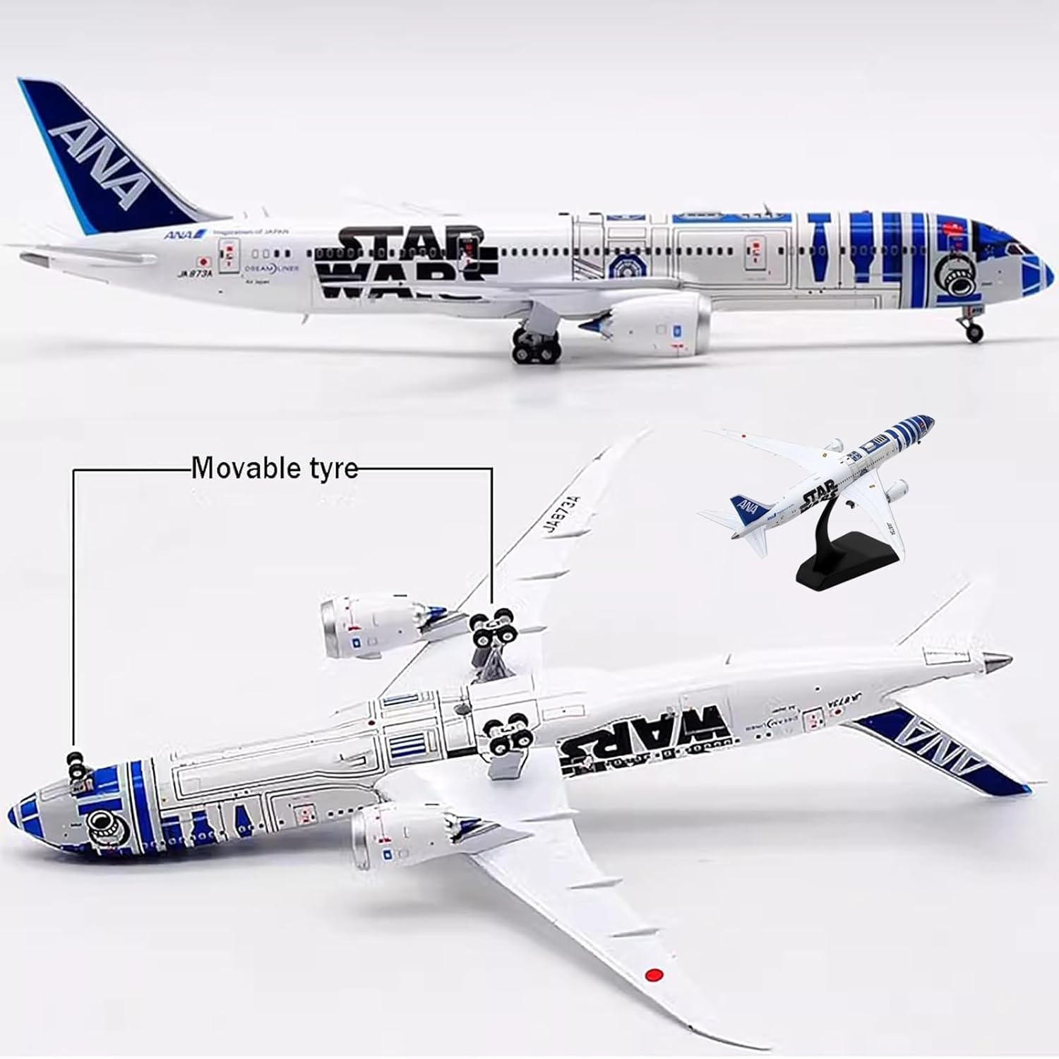 1:400スケール航空機JA801AモデルANA B787-8ダイキャスト航空機ライブ